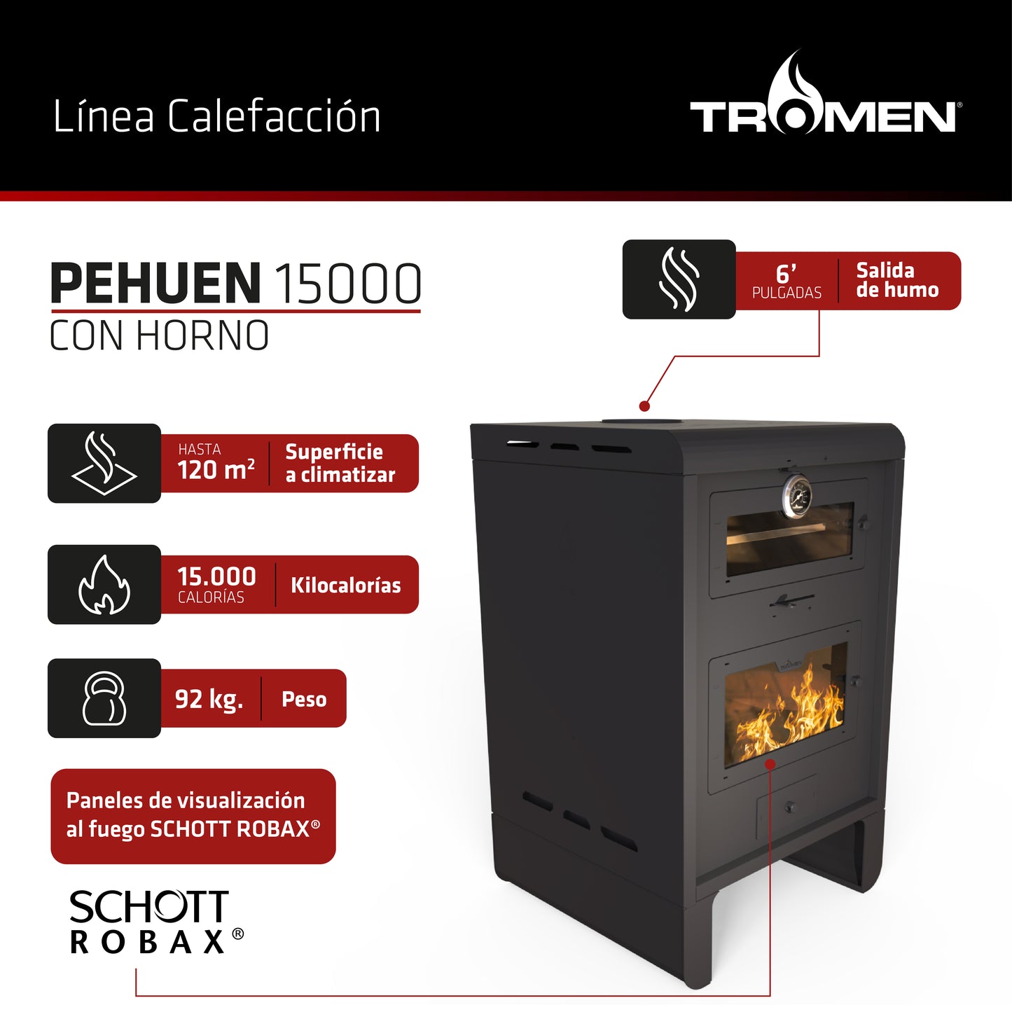 Calefactor P15 con Horno